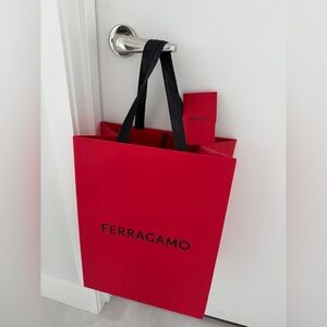 Salvatore Ferragamo Tall Shopping Bag and Receipt Holder PRICED TO SELL